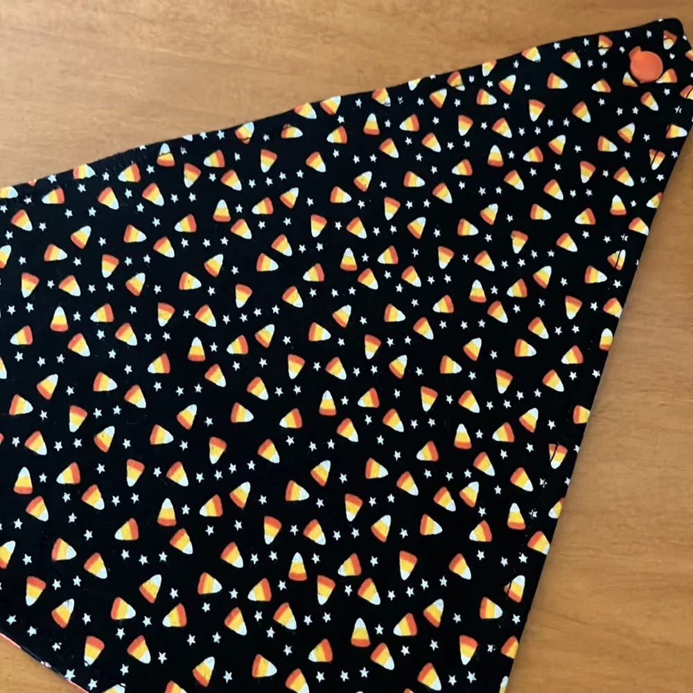 Halloween cats/candy corn baby bandana bib